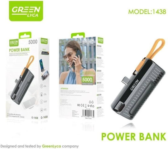 Green Lyca G1438 Power Bank 5000mAh Μαύρο