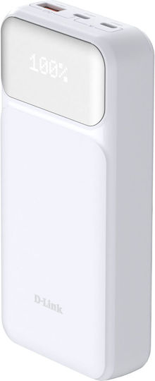 D-Link DPP-201 Power Bank 20000mAh 18W με Θύρα USB-A και Θύρα USB-C Λευκό