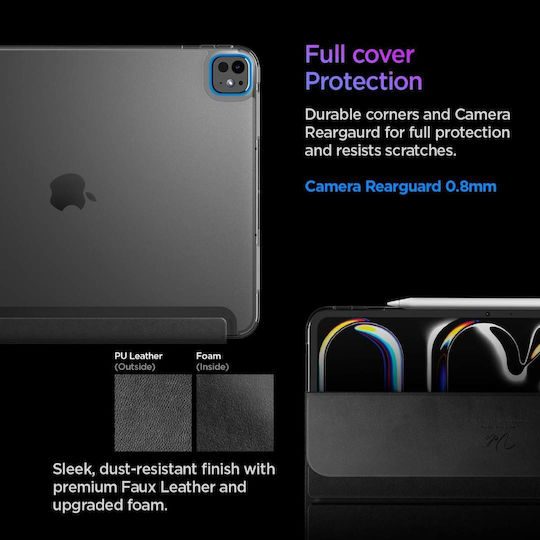 Spigen Liquid Air Folio Flip Cover Durable Black (iPad Pro 13.7 (2024-2025))