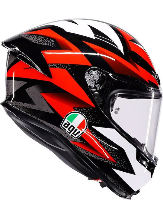 AGV K6 S Braven Black/Red/White Κράνος Μηχανής Full Face ECE 22.06 1255gr με Pinlock