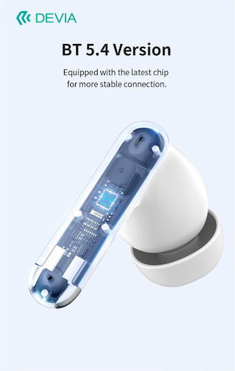 Devia EM420 Lite2 In-ear Bluetooth Handsfree Earphones with Charging Case White