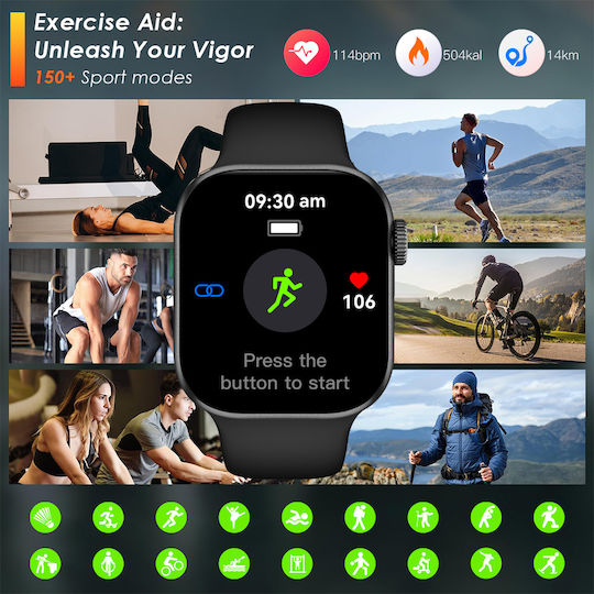INTIME A10 Pro Smartwatch with Heart Rate Monitor (Black)