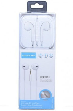3,5 Mm In-ear Handsfree Ακουστικά με Βύσμα 3.5mm Λευκό