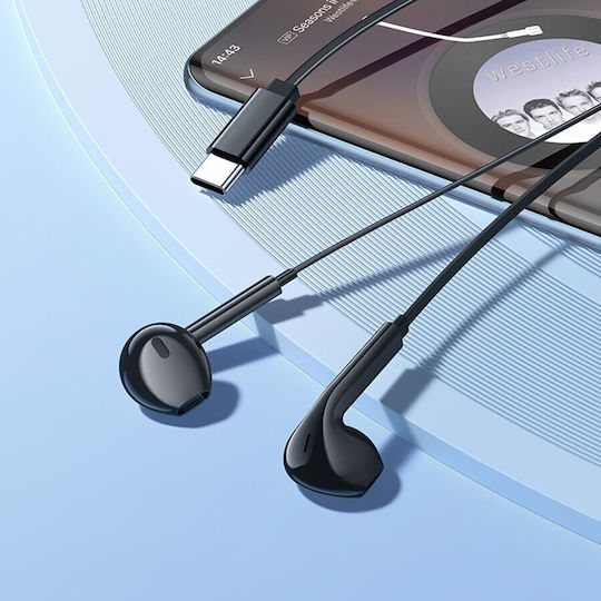 Borofone Bm99 Star In-ear Handsfree Ακουστικά με Βύσμα USB-C Μαύρο