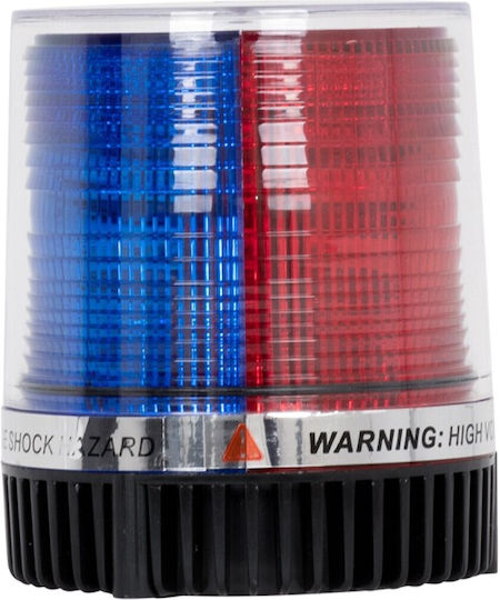 Vencore 6855-10002 Wasserdicht Magnetischer Notfall-Autolicht LED Doppel-Farbe Rot-Blau Zigarettenanzünder-Stecker Auto 12-24V 6855-10002