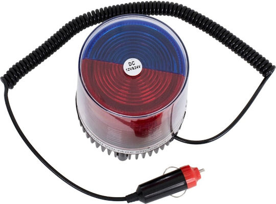 Vencore 6855-10002 Wasserdicht Magnetischer Notfall-Autolicht LED Doppel-Farbe Rot-Blau Zigarettenanzünder-Stecker Auto 12-24V 6855-10002