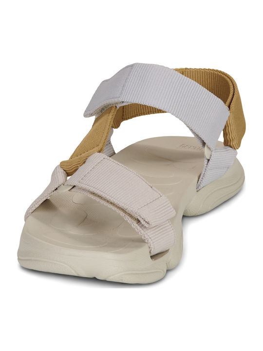 Women's Flat Sandals in Beige Color