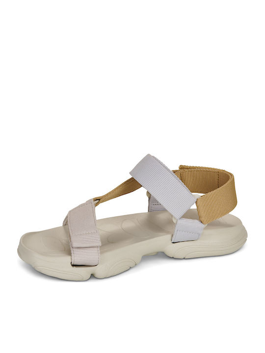 Women's Flat Sandals in Beige Color