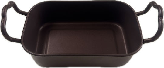 Serving Pan Rectangular 15x9x5cm With Inox Matte Handles 52-6124 Gtsa