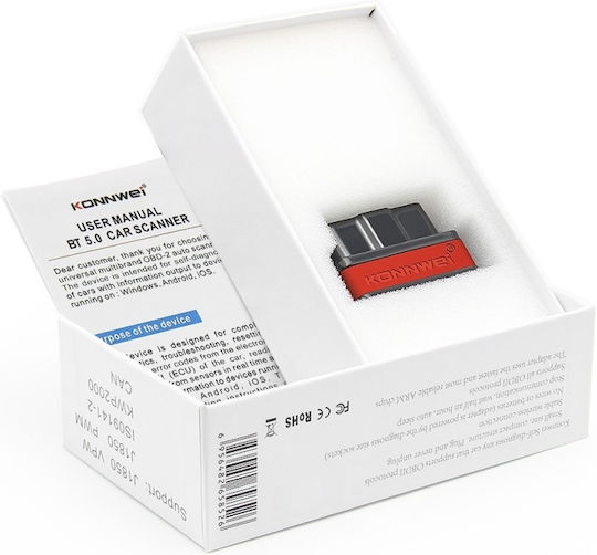 Konnwei KW901 Fahrzeugdiagnosewerkzeug Digital OBD 2 mit Bluetooth Kompatibel mit Android