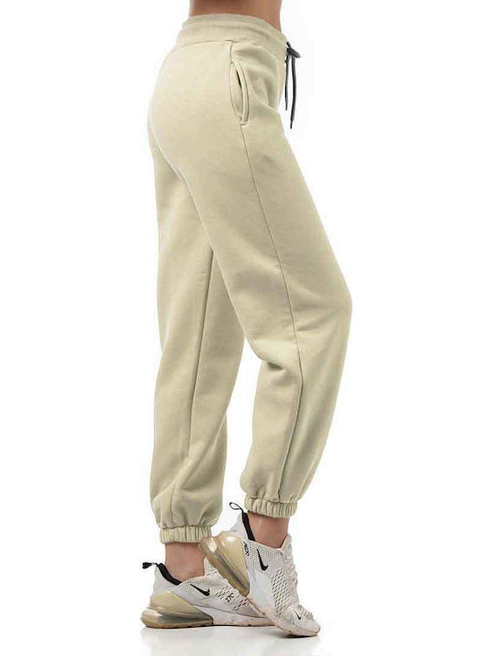 Jogginghose Breit Beige