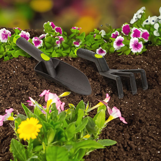 Garden Tool Set Hoe Rake Cultivator Plastic 3 Pcs