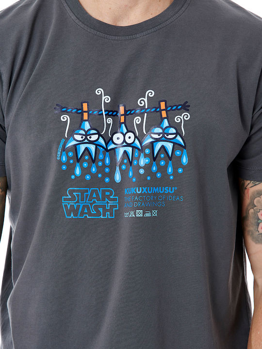 Star Wash Kukuxumusu Mens T-shirt Dark Gray