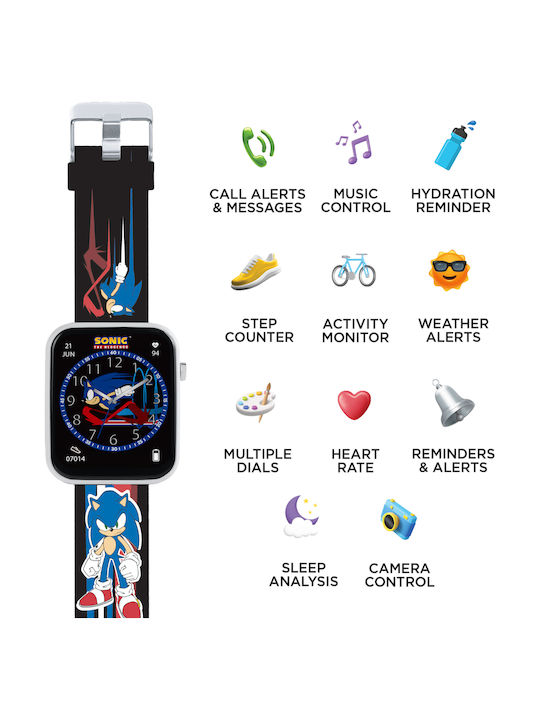 Sega Kids Digital Watch Sonic with Rubber/Plastic Strap Blue