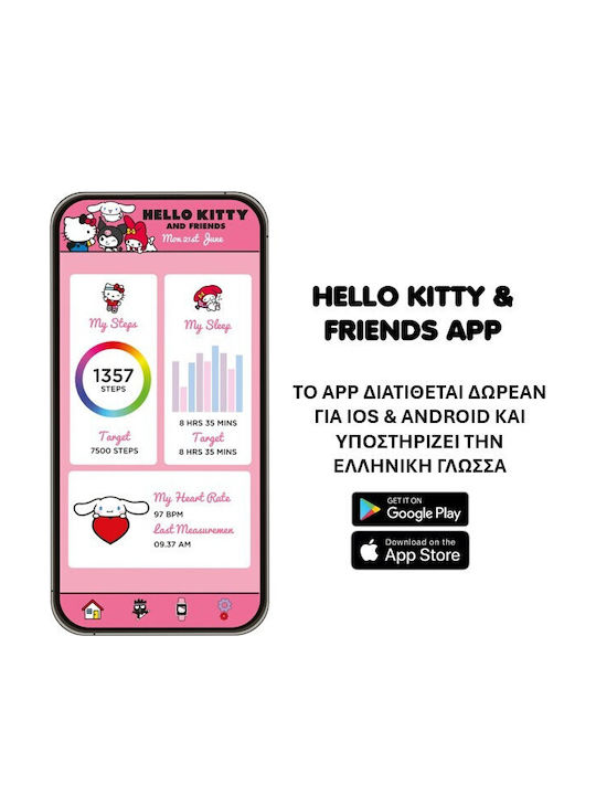 Hello Kitty Kinder-Digitaluhr mit Kautschuk/Plastikarmband Fuchsie
