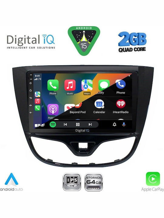 Digital IQ Car Audio System for Opel Karl 2014-2019 (Bluetooth/USB/WiFi/GPS/Apple-Carplay/Android-Auto) with Touch Screen 10"