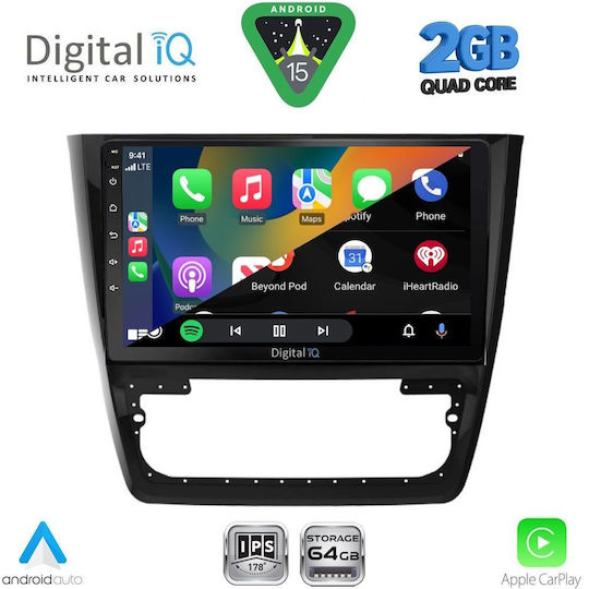 Digital IQ Ηχοσύστημα Αυτοκινήτου για Skoda Yeti 2014-2017 (Bluetooth/USB/WiFi/GPS/Apple-Carplay/Android-Auto) με Οθόνη Αφής 10"