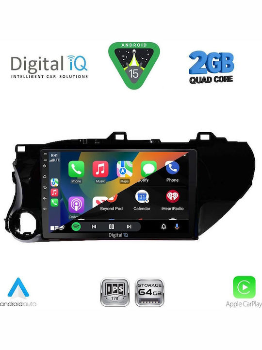 Digital IQ Car Audio System for Toyota Hilux 2017 (Bluetooth/USB/WiFi/GPS/Apple-Carplay/Android-Auto) with Touch Screen 10"