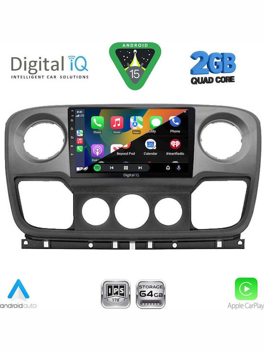 Digital IQ Ηχοσύστημα Αυτοκινήτου για Opel Movano Renault Master Nissan NV400 2010-2020 (Bluetooth/USB/WiFi/GPS/Apple-Carplay/Android-Auto) με Οθόνη Αφής 10"