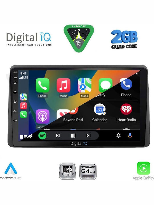 Digital IQ Car Audio System for Nissan Juke 2021 (Bluetooth/USB/WiFi/GPS/Apple-Carplay/Android-Auto) with Touch Screen 10"