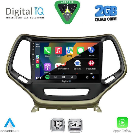 Digital IQ Ηχοσύστημα Αυτοκινήτου για Jeep Cherokee 2014 (Bluetooth/USB/WiFi/GPS/Apple-Carplay/Android-Auto) με Οθόνη Αφής 10"