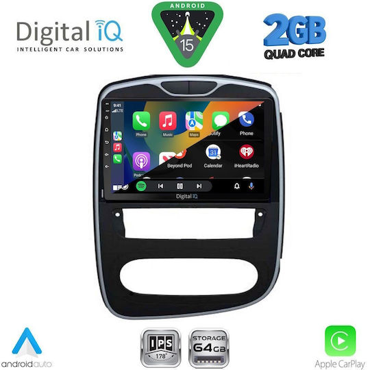 Digital IQ Ηχοσύστημα Αυτοκινήτου για Renault Clio 2016-2019 (Bluetooth/USB/WiFi/GPS/Apple-Carplay/Android-Auto) με Οθόνη Αφής 10"