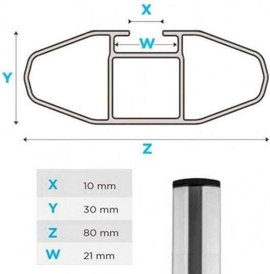 Menabo Aluminum Roof Bars Lince XL 135cm for Audi A6 5D 2015>2018 for Cars with Factory Roof Bars Set with Roof Rack Legs Silver