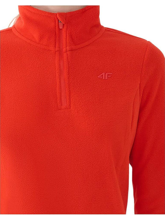 4F Bluza termica pentru femei cu maneci lungi Rosu