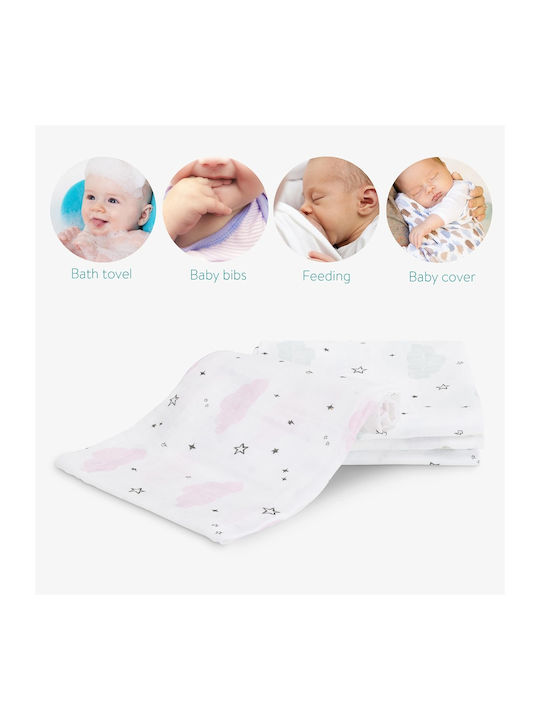 Navaris Muslin Swaddle Wraps Multicolour 80x80cm. 4pcs