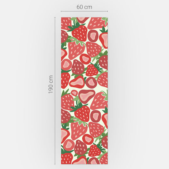 Magnetică Husă Pentru Frigider De Bucătărie Model Geometric Căpșuni 60x190 Cm