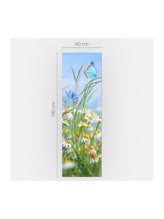 Decorative Magnetic Refrigerator Cover Butterfly Meadow Background 60x190 Cm