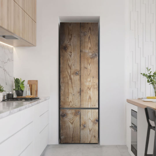 Magnetic Refrigerator Cover Durable Washable Natural Wood Pattern 60x190 Cm