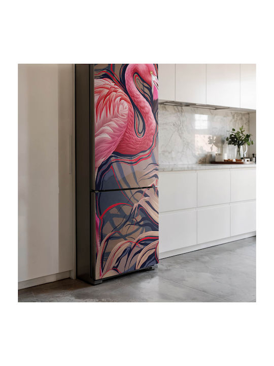 Magnetic Refrigerator Cover Kitchen Flamingo Tropical Style 60x250 Cm
