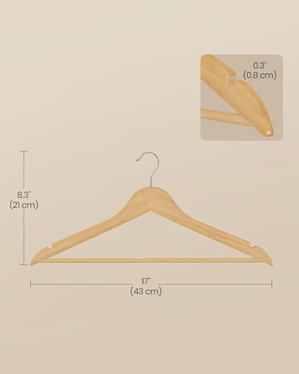 Songmics Kleiderbügel Beige CRW030K01 30Stück