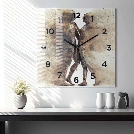 Tulup Silent Wall Clock Glass Yellow 60x60cm