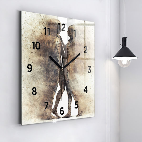 Tulup Silent Wall Clock Glass Yellow 60x60cm