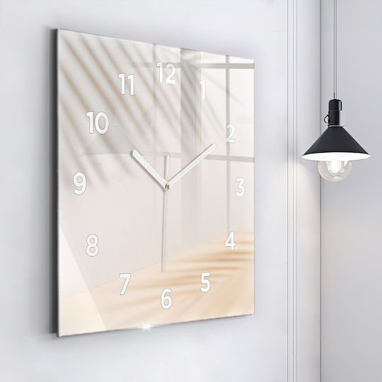 Tulup Silent Wall Clock Glass Beige 60x60cm