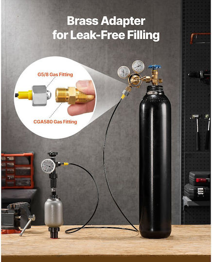 Nitrogen Hydraulic Accumulator Charging Kit Vevor All In One Nitrogen Filling Kit Pressure Testing System 3 Gauges 100 250 400 Bar 6 Adapters Connectors 1 Flexible Gas Hose 1 Valve 1 Cga580 Adapter