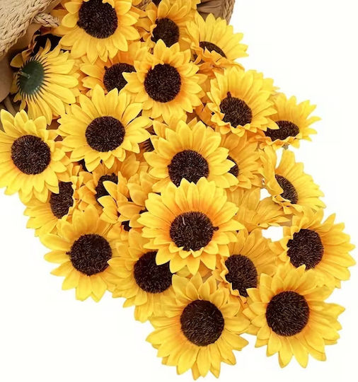 10 Pieces Plastic Sunflowers 8cm