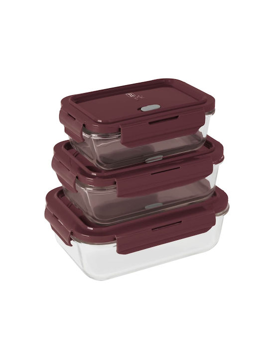 Berlinger Haus Lunchbox Glas Burgundy 3Stück