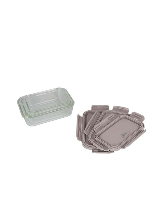 Berlinger Haus Lunchbox Glas Braun 3Stück