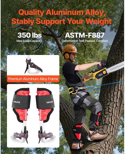 Vevor Tree Climbing Spike Set Adjustable Tree Climbing Equipment Protective Spike Straps Load Capacity 159 Kg Durable Arboriculture Equipment Aluminum Fruit Picking Hunting