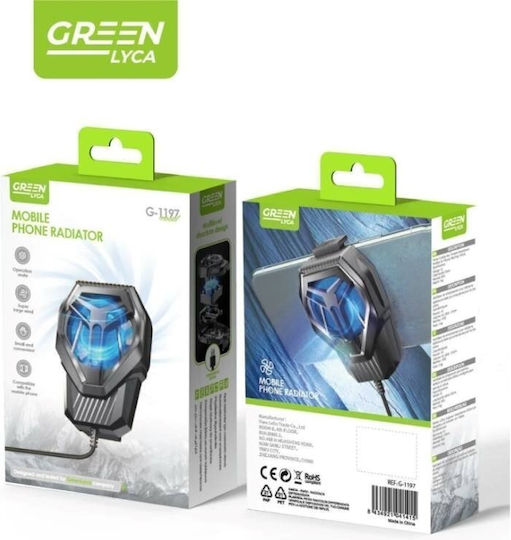 Green-lyca G1197 Mobile Phone Radiator Fan Cooler Green