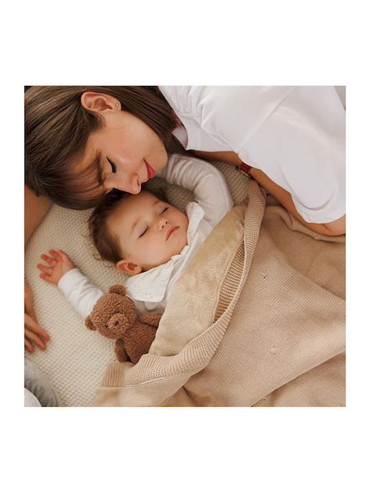 Babyono Κουβέρτα Αγκαλιάς & Λίκνου Βαμβακερή Μπεζ 75x100εκ.