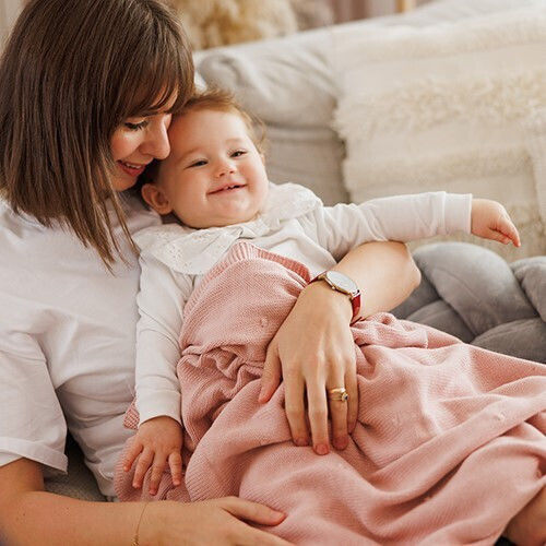 Babyono Одеяло Детски пелени за пелени 100% памук Зелено 75x100см.