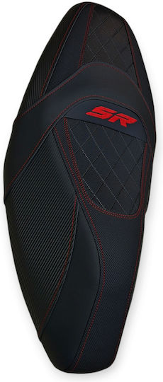 Sr 200 Gt 2023 Aprilia Anti-Slip Quilted Baklavadoto Seat Cover Red Stitches Logo