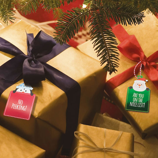 Weihnachtsgeschenkanhänger Papier 9 x 5 cm 12 Stück Paket