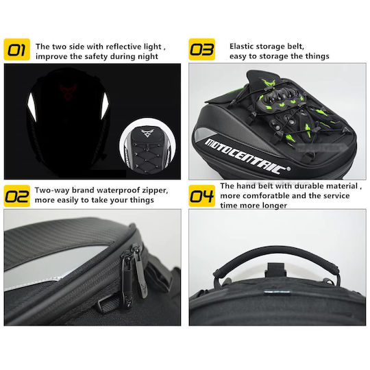 Waterproof Motorcycle Tail Bag 37lt Black
