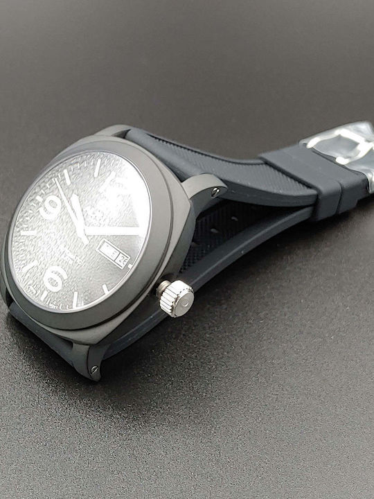 Alpha 1993 Herrenuhr 44mm Automatisch mit Kautschukarmband Μαύρο Ματ