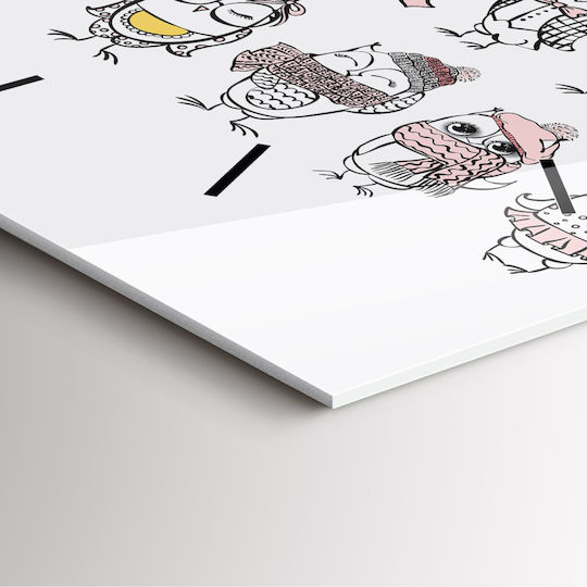 Tulup Ceas de Perete pentru Copii Sticlă 60x60cm